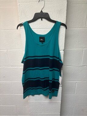 Imperial Motion Teal & Navy Striped Men's Tank